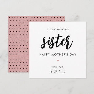 Custom Minimalist and Modern Sister Mother's Day Card
