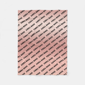 Custom Minimalist Baby Name Repeating Pattern Fleece Blanket