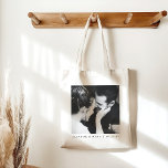 Custom Minimalist Black White Couple Photo Wedding Tote Bag<br><div class="desc">Custom Minimalist Black White Couple Photo Wedding Tote Bag</div>