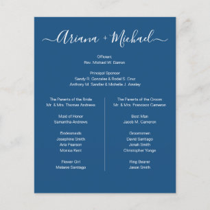 Custom Minimalist Blue White Simple bridal party 