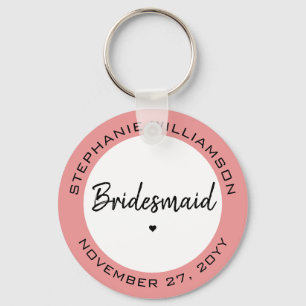 Custom Minimalist Bridesmaid Personalized Gift Keychain