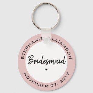Custom Minimalist Bridesmaid Personalized Gift Keychain