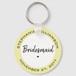 Custom Minimalist Bridesmaid Personalized Gift Keychain