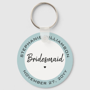 Custom Minimalist Bridesmaid Personalized Gift Keychain