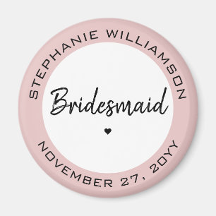 Custom Minimalist Bridesmaid Personalized Gift Magnet