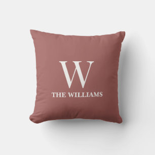 Custom Minimalist Cedar Wood Reddish Brown Colour Throw Pillow