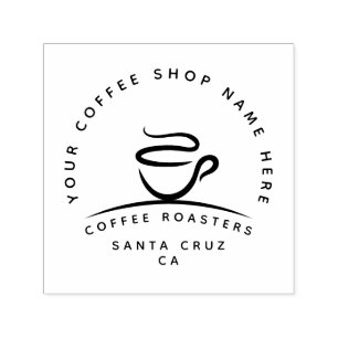 Custom Minimalist Coffee Shop Logo Self-inking Stamp