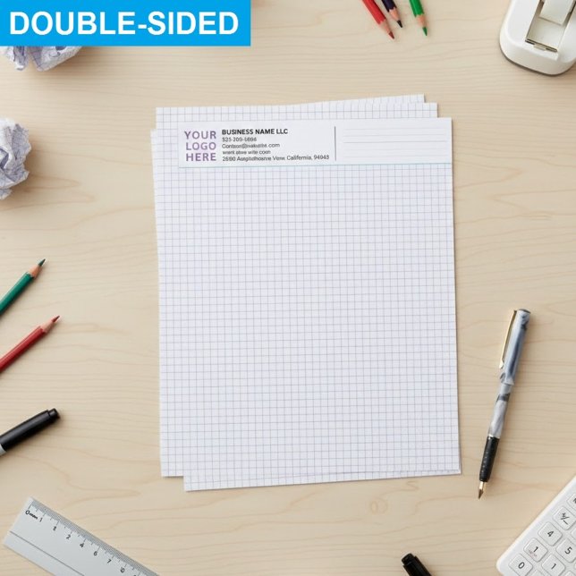 Custom Minimalist Company Name & Logo Graph Papers (promotional engineering graph sheets)