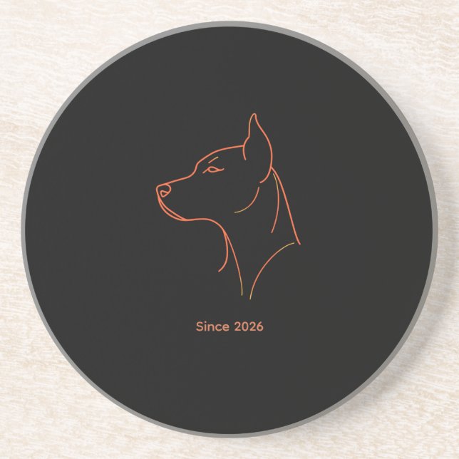 Custom Minimalist Doberman  Coaster (Front)