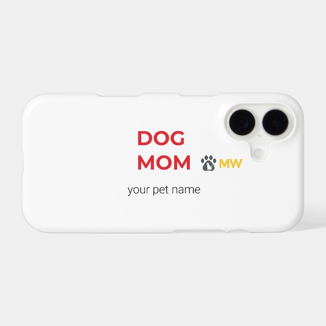 Custom Minimalist Dog Mom iPhone Case – Personaliz (Verso (Horizontal))
