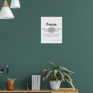 Custom Minimalist Focus Motivational Poster