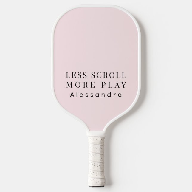 Custom Minimalist Funny Pastel Pink Inspirational  Pickleball Paddle (Front)