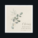 Custom Minimalist Gold Greenery Bridal Shower Napkin<br><div class="desc">Minimalist Gold Greenery Bridal Shower Custom Napkins</div>