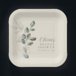 Custom Minimalist Gold Greenery Bridal Shower Paper Plate<br><div class="desc">Minimalist Gold Greenery Bridal Shower Custom Paper Plates</div>