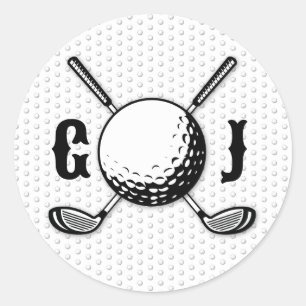 Custom Minimalist Golf Monogram Design Classic Round Sticker