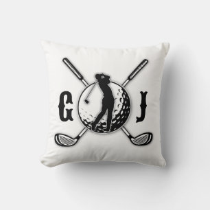 Custom Minimalist Golf Monogram Design Throw Pillow