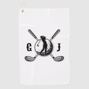 Custom Minimalist Golf Monogram Design Towel