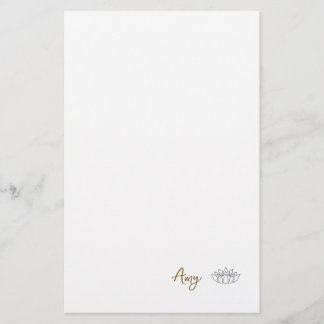 Custom Minimalist Lotus Stationery Paper