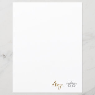 Custom Minimalist Lotus Stationery Paper