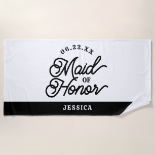 Custom Minimalist Maid of Honour Beach Towel