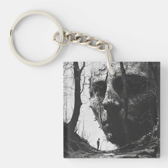Custom Minimalist Modern Chic Personalized photo Keychain (Front)