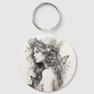 Custom Minimalist Modern Chic Personalized photo Keychain