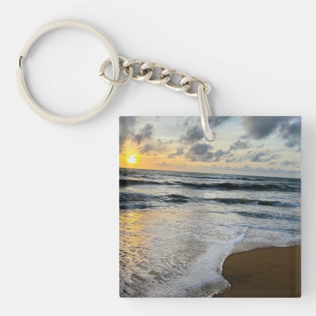Custom Minimalist Modern Chic Personalized photo Keychain (Front)