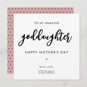 Custom Minimalist Modern Goddaughter Mother's Day Card