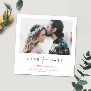 Custom Minimalist Modern Photo Save the Date Magnetic Invitation