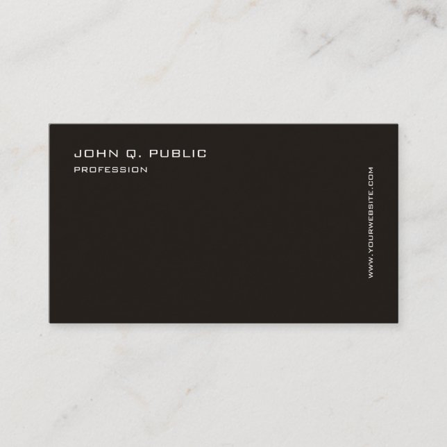 Custom Minimalist Modern Professional Black White Business Card (Front)