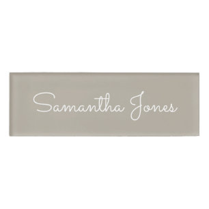 Custom Minimalist Modern Wedding Blue Script Name Tag