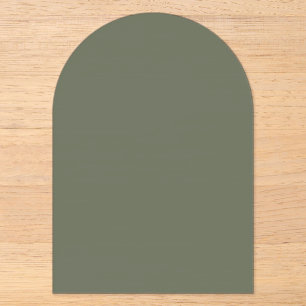 Custom Minimalist Moss Green Arch Acrylic Invite Acrylic Invitations