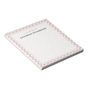 Custom Minimalist Muted Pink Shade Plaid Pattern Notepad