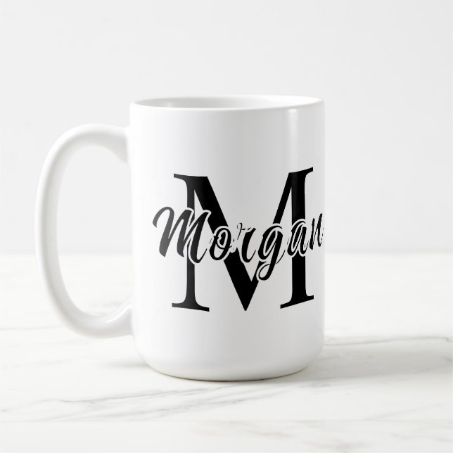 Custom Minimalist Name Design Personalized Modern Coffee Mug (Left)
