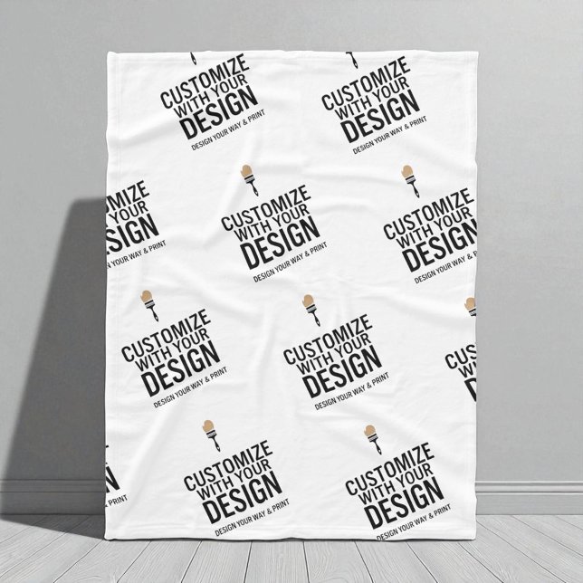 Custom Minimalist Personalized Company Branded  Fleece Blanket (Creator Uploaded)