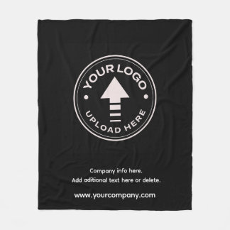 Custom Minimalist Promotional Business Logo  Fleece Blanket