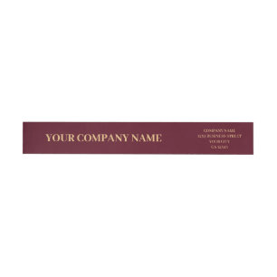 Custom Minimalist Simple Trendy Burgundy Business Wrap Around Label
