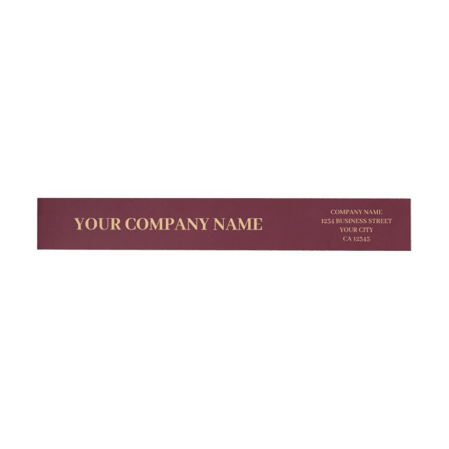 Custom Minimalist Simple Trendy Burgundy Business Wrap Around Label (Individual)