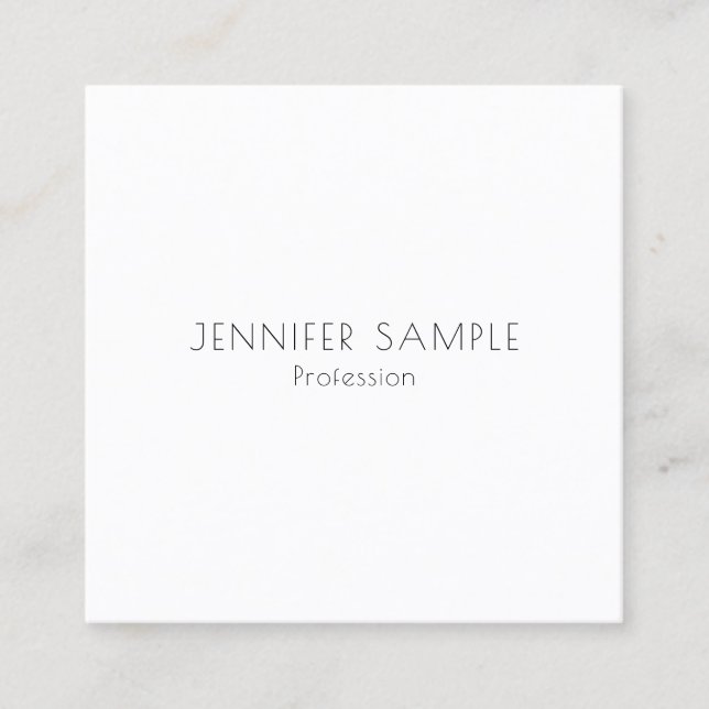 Custom Minimalist Template Professional Modern Square Business Card (Front)