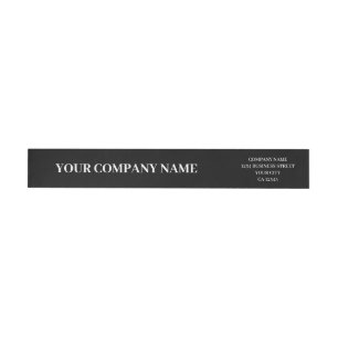 Custom Minimalist Trendy Black & White Business Wrap Around Label