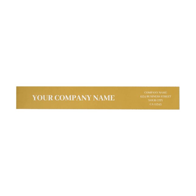 Custom Minimalist Trendy Mustard Yellow Business Wrap Around Label (Individual)