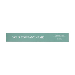 Custom Minimalist Trendy Teal Green Business Wrap Around Label