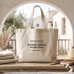 Custom Minimalist Typography Seasonal Archive  Large Tote Bag