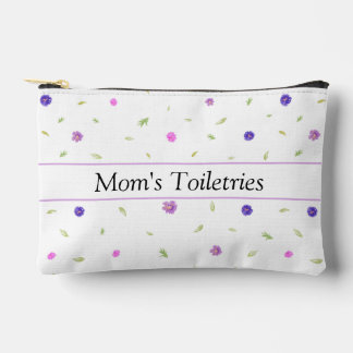 Custom Minimalist Watercolor Floral Accessory Bag