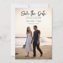 Custom Minimalist Wedding Photo Save the Date