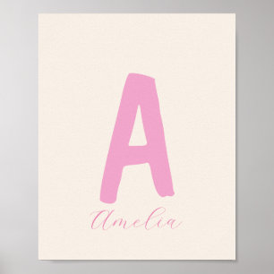 Custom minimalistic baby girl initial print