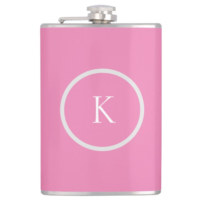 Custom minimalistic monogram hip flask (Front)