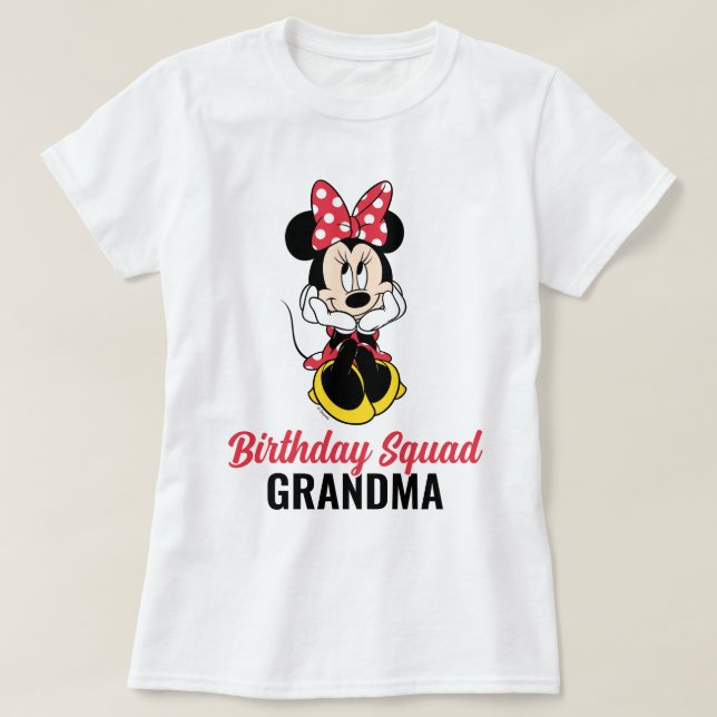 Custom Minnie Mouse | Birthday Sqad - Family T-Shirt (Design Front)