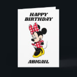 Custom Minnie Mouse Girl's Birthday Card<br><div class="desc">Personalize this pink Minnie Mouse Birthday Card by adding your custom message!</div>