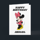 Custom Minnie Mouse Girl's Birthday Card<br><div class="desc">Personalize this pink Minnie Mouse Birthday Card by adding your custom message!</div>